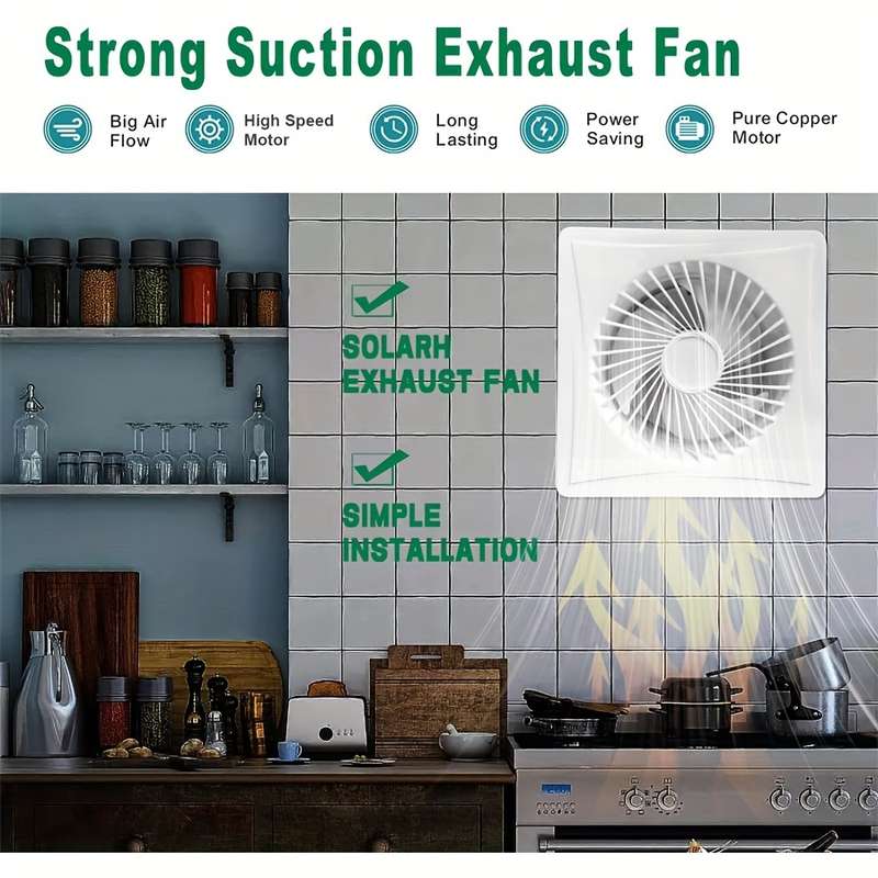 1pc European Standard Household Exhaust Fan Versatile 6-Inch Ventilation Fan with Backflow Preven