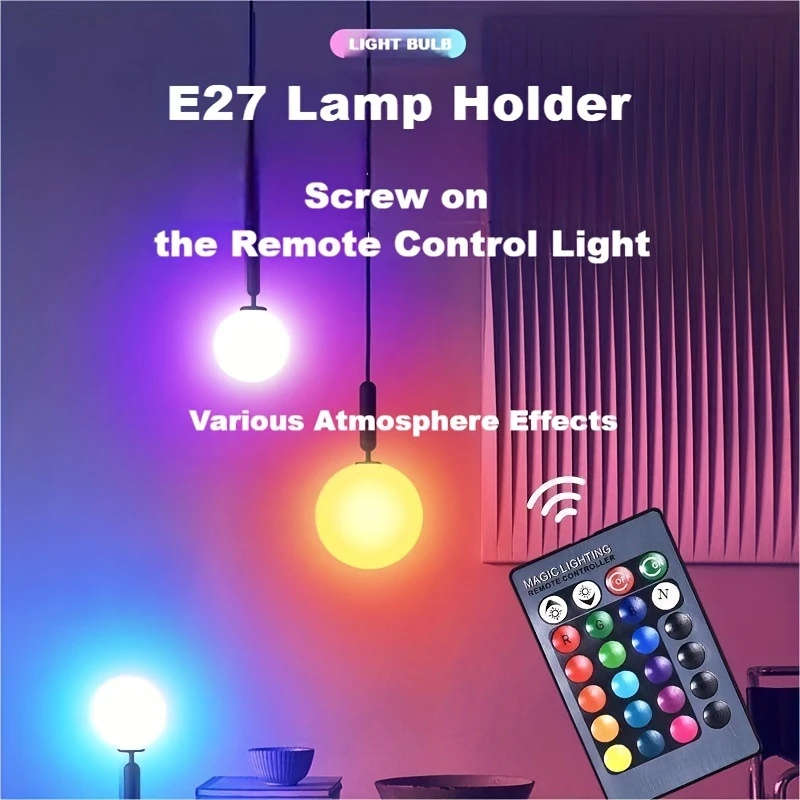 1pc Smart 16-Color Household Light Bulb With Remote Control E27 220V 10W RGB LED Bulb 16-Color
