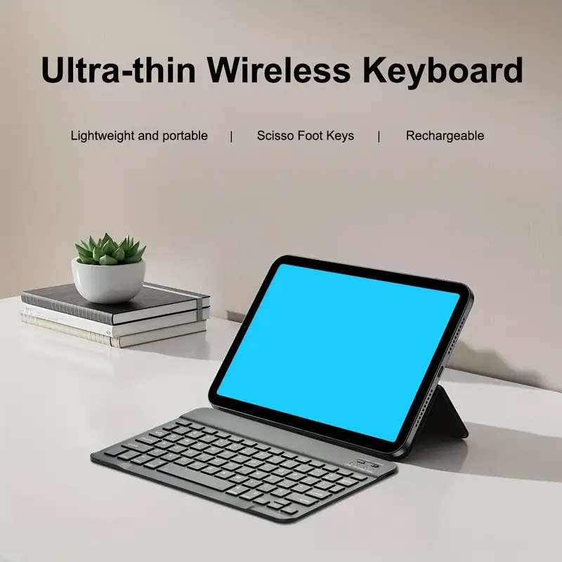 1pc Ergonomic Wireless Keyboard for Tablets and Smartphones Wireless Connectivity USB Type-C Chargin