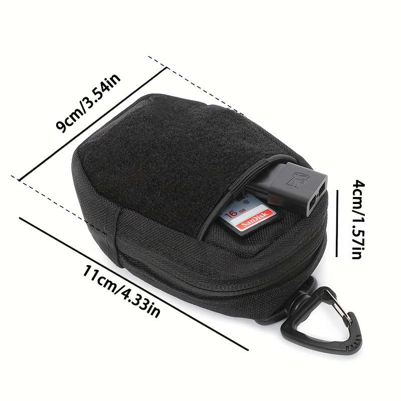 1pc Tactical Waist Pack Polyester EDC Utility Pouch Running Fanny Pack with Card Holder Earphone