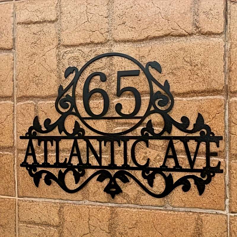 [Wallmounted Sign] Custom Metal Door Sign with Elegant ScrollworkPersonalized Wall-Mounted Addres