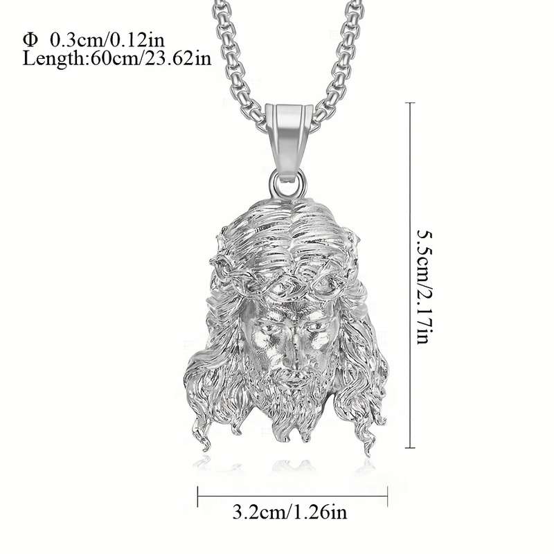 1 Piece Golden Jesus Theme Pendant