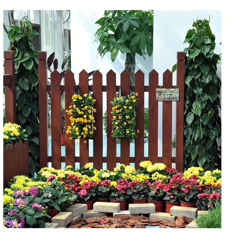 1pc Contemporary Wooden Welcome Garden Sign Hanging Wall Decor Plaque for Home Patio Garden with Rus