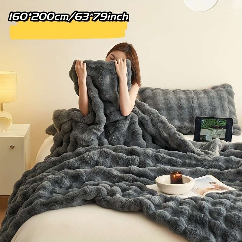 1ps Blanket Color Dark Gray size 130x160cm