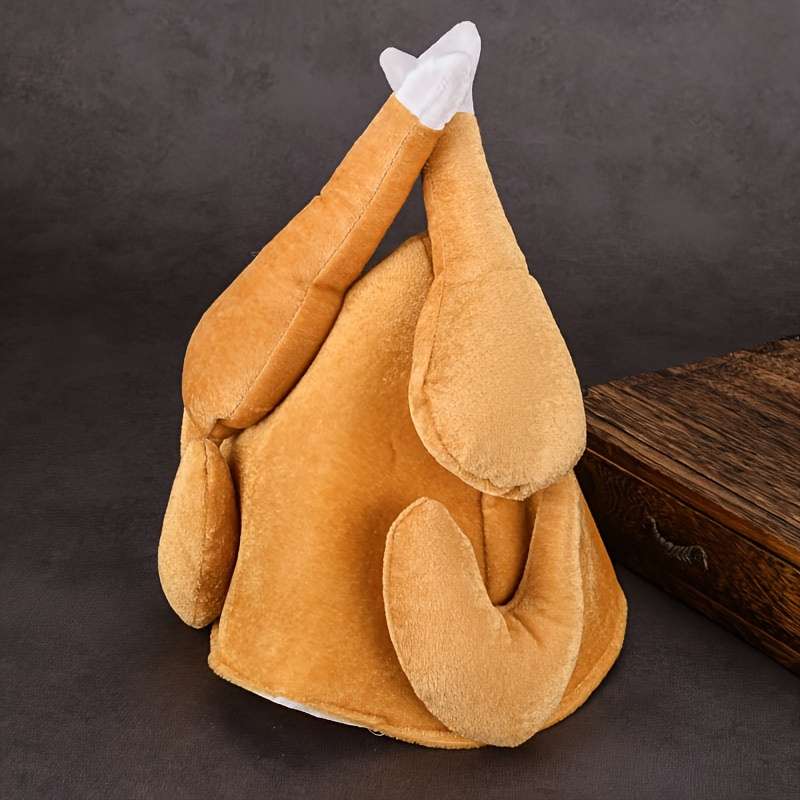 1pc Funky Turkey Leg Chef Hat for Thanksgiving Christmas Polyester Perfect for Holiday Parties
