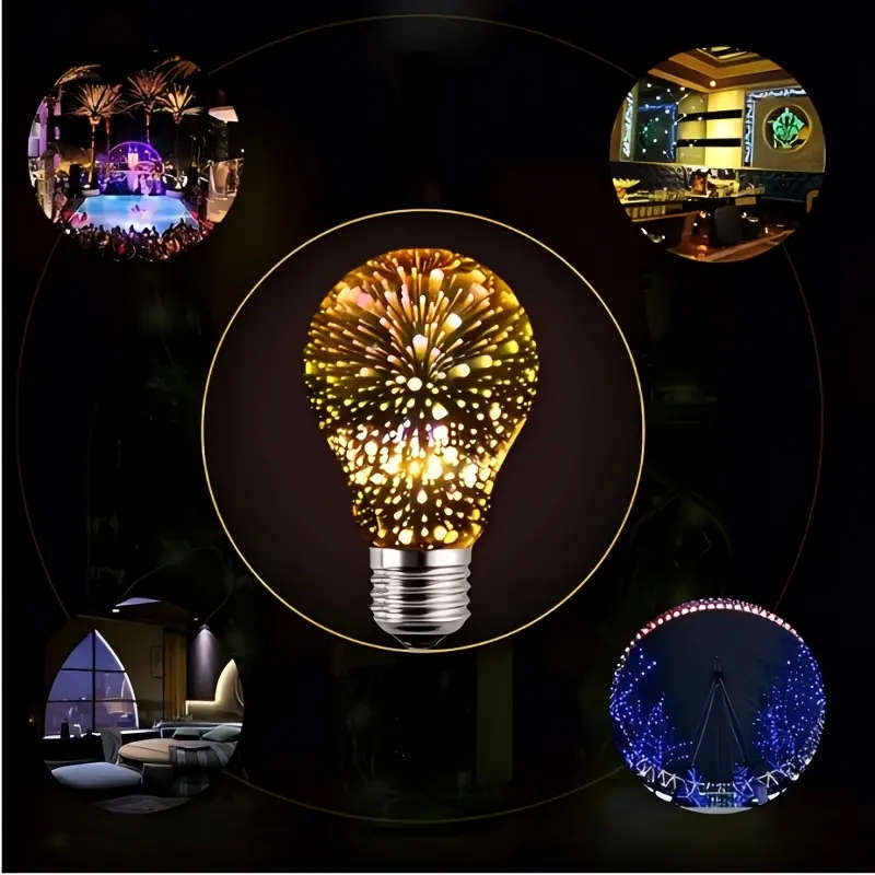 Set of 2 3D 4W Fireworks Bulb