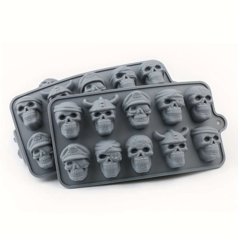 1pc Halloween Skull Silicone Mold for Chocolate Ice Easy Clean High-Temperature Resistant Oven Safe