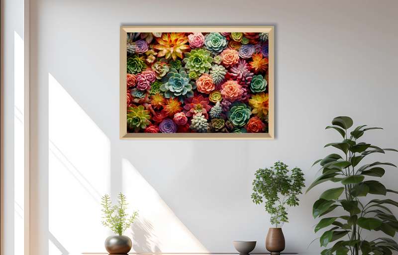 1000pcs Succulent Plants Jigsaw Puzzle for Adults Vibrant Colorful Family Puzzle T