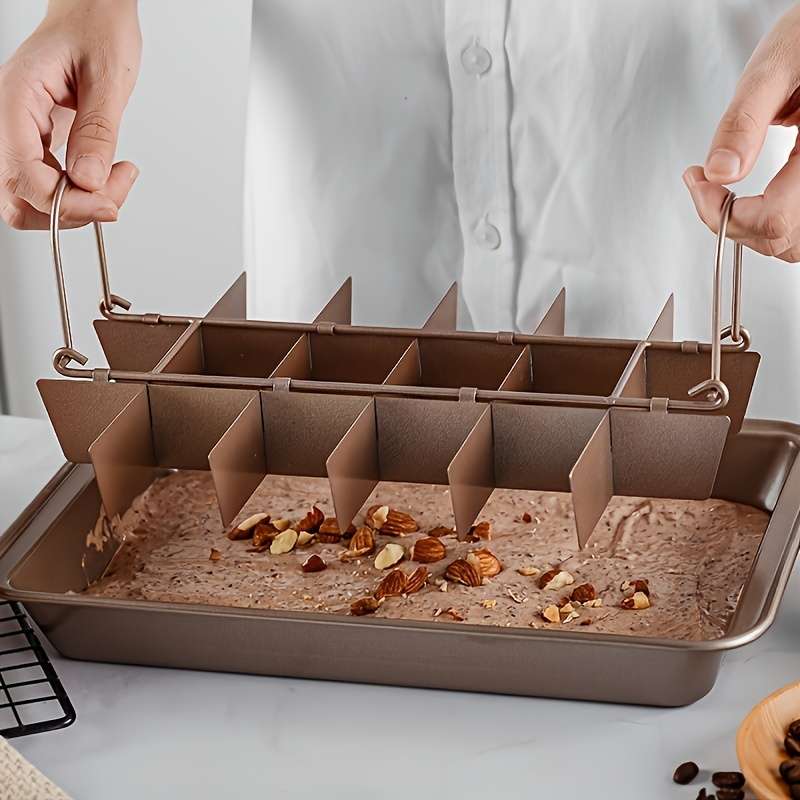 1pc LDQ Stainless Steel Non-Stick Brownie Pan with Dividers 30.99cm x 19.99cm Ideal for Muffins