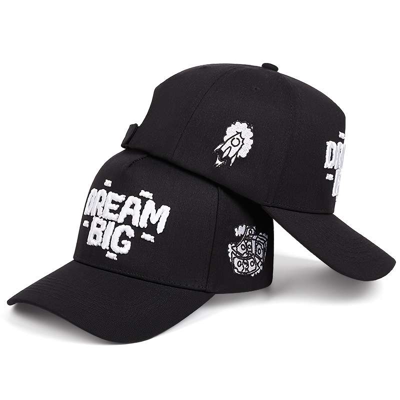 1pc Big Dream Embroidered Baseball Cap for Men And Women Outdoor Sunshade Casual Duckbill Hat Am