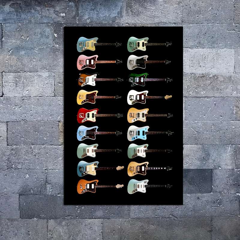 1pc Vibrant Guitar Collection Canvas Art Print 30.48x45.72 cm Frameless Wall Decor Colorful Elec