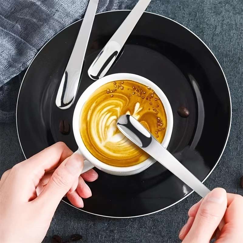 6pcs High Quality Stainless Steel Yogurt Spoon 12.29cm Cocktail Stirring Spoon Mini Ice Cream S