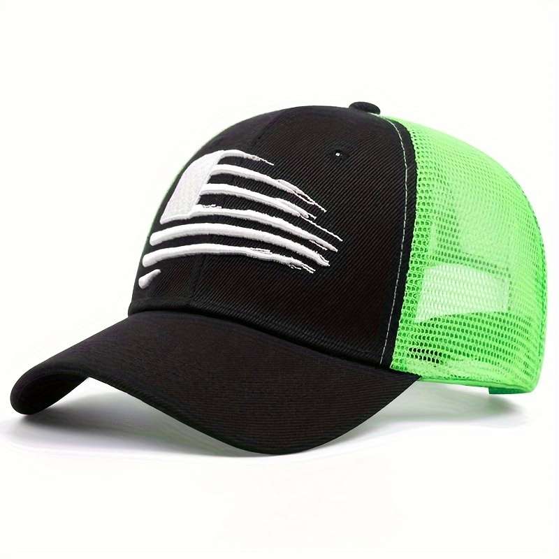1pc Personalized Embroidered Baseball Cap Contrast Color Trucker Hats Summer Adjustable Breathable
