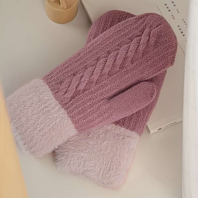 1 Pair Khaki Warm Gloves