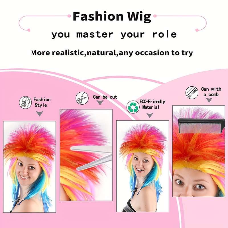 1Pc Colorful 45.72cm Fashion Design Wig