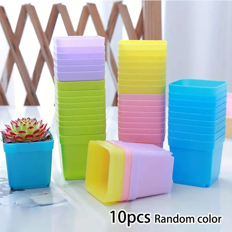 Mini Square Flower Pots Set Of 10