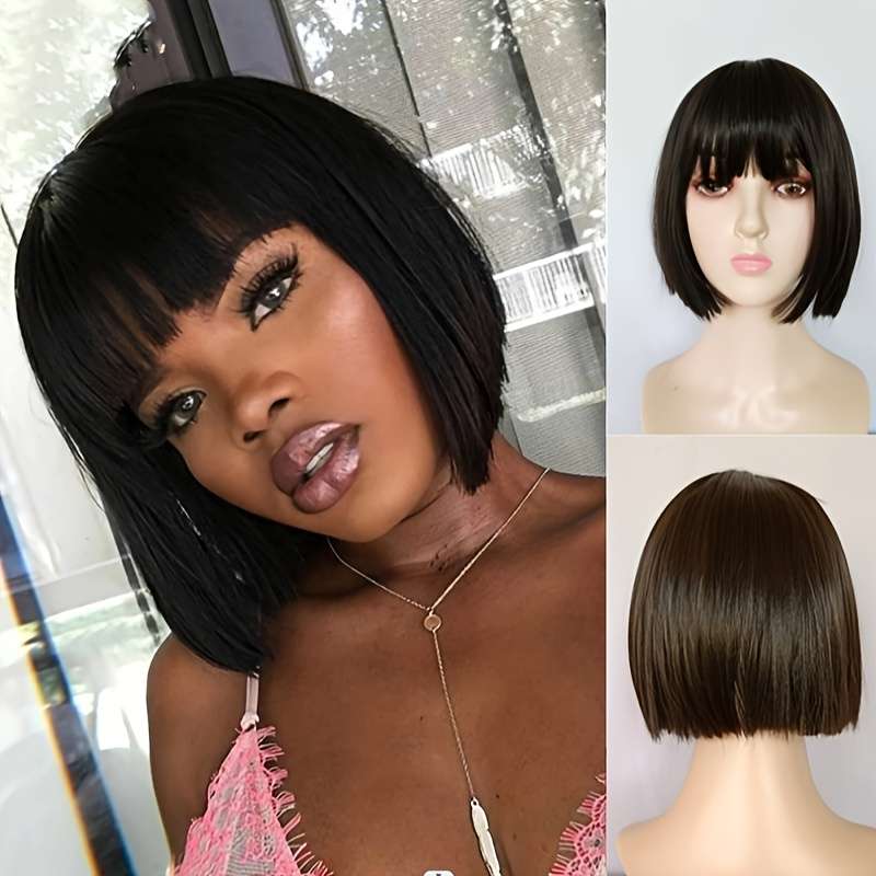 1Pc Black 30.48cm Fashion Design Wig