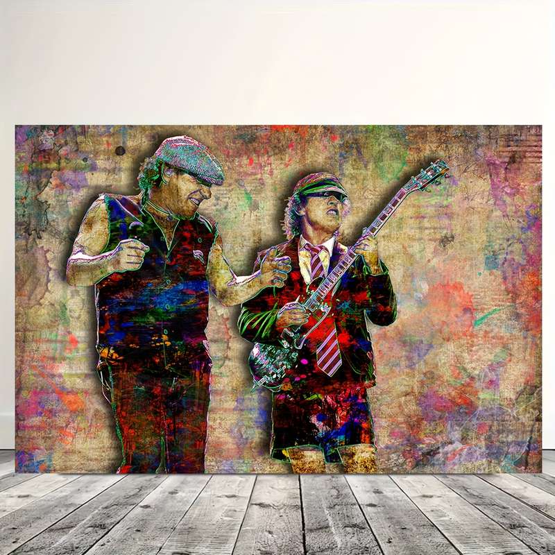 1pc One Piece of Frameless ACDC Printed Artwork Poster on Canvas Suitable for Modern Home Decor in