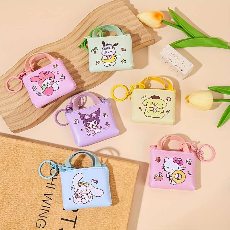1pc An adorable purse with cute wallet multi-functional coin purse with portable keychain charm wi