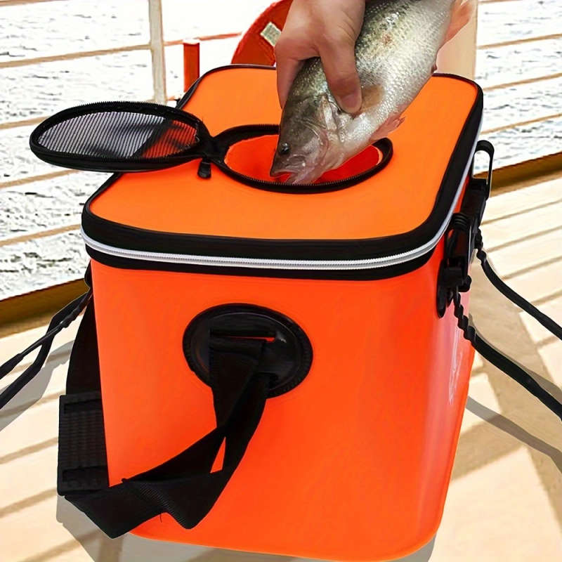 1pc Waterproof EVA Fishing Tackle Storage Bag Durable PVC Material Leakproof Fish Cooler Bag with Sh