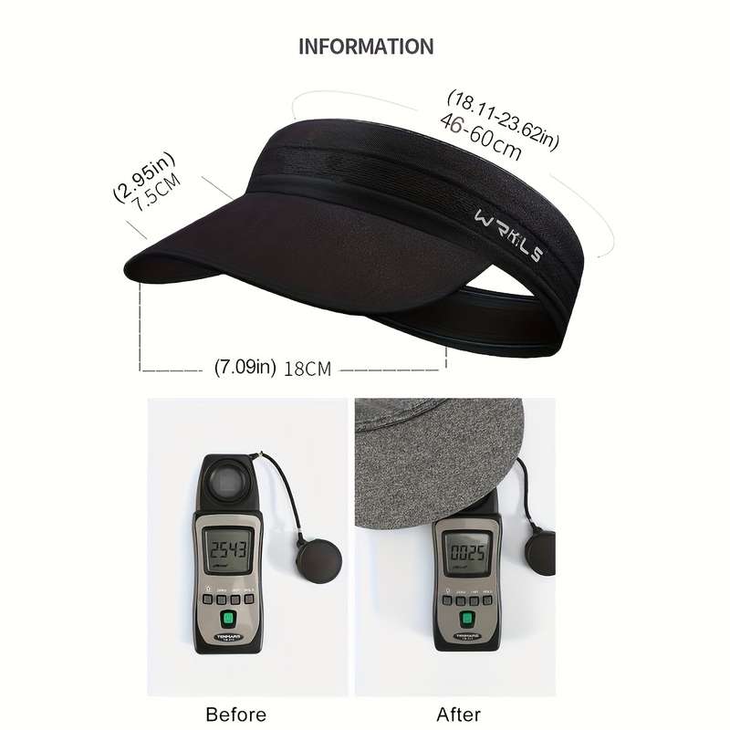 1pc WRELS Adjustable Sports Visor Hat Breathable Lightweight Perfect for Table Tennis Marath