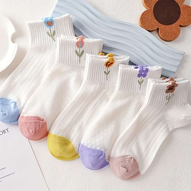 5 Pairs One Size High Elastic Socks
