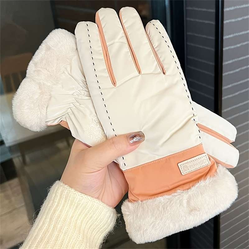 1 Pair Black Warm Gloves