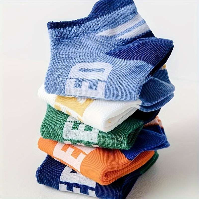 5 Pairs Size M 1 To 4Y High Elastic Socks