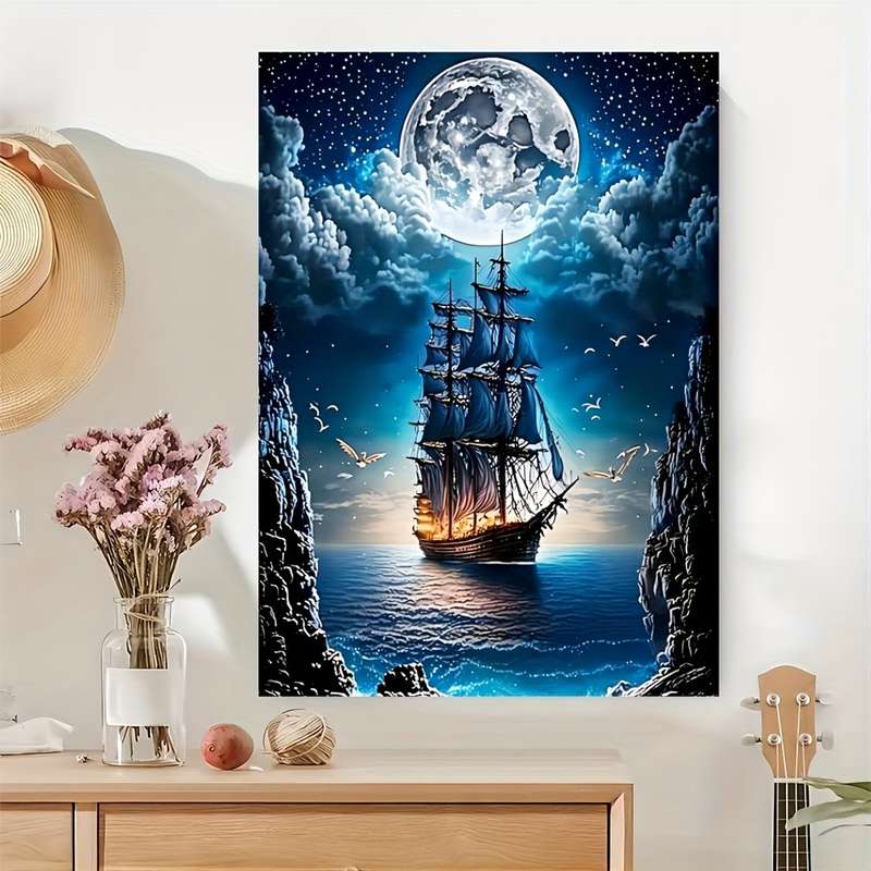 1000pcs DIY Puzzle Sailboat Thick and Durable Adult Seamless Puzzle Suitable for Bi