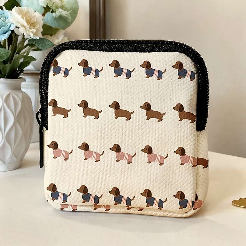 1pc large-capacity coin purse with a puppy pattern for men and women suitable for shopping shoppi