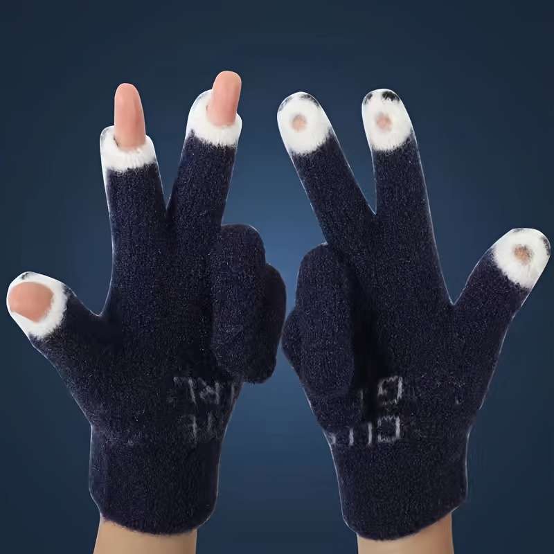 1 Pair Purple Warm Gloves