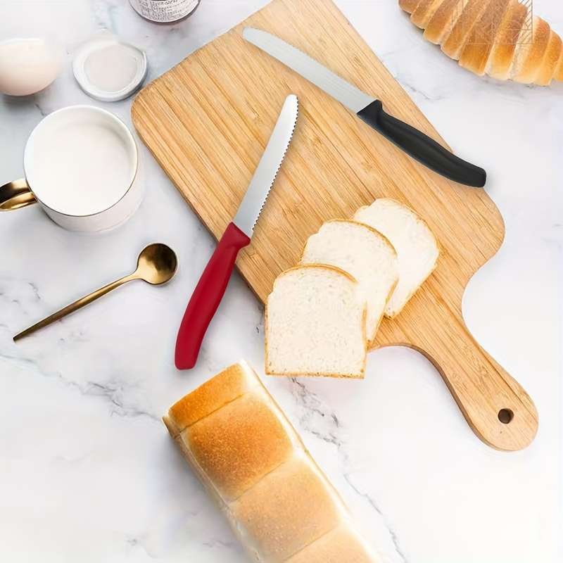 4pcs Premium Stainless Steel Knife Set Sharp Corrugated Edge for Easy Cutting Ergonomic Han