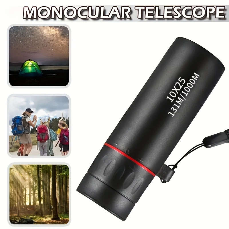 1pc Mini High-Definition Monocular Telescope Portable 10X Magnification 25mm Objective Lens Manual F