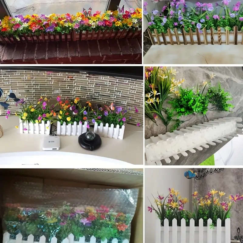 1pc Artificial Flower Plastic Fence Planter