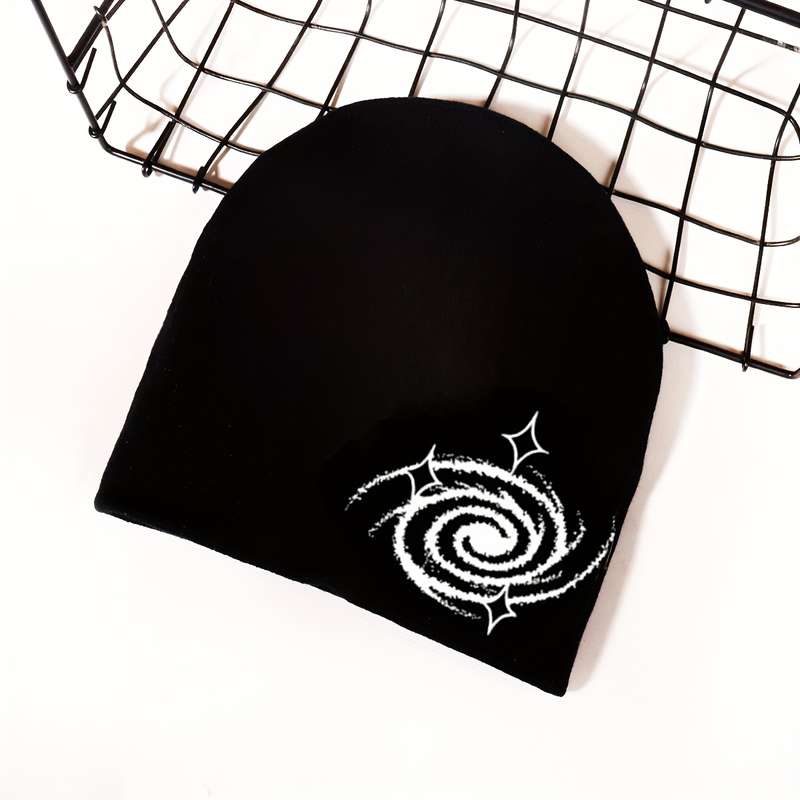 1pc Unisex Embroidered Acrylic Knit Beanie Stretchable Hand-Washable Street Style Hip-Hop Winter