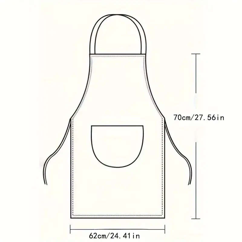 1pc Modern Simple Style Kitchen Aprons with Pockets Durable Polyester Blend Easy Clean Woven Fabric
