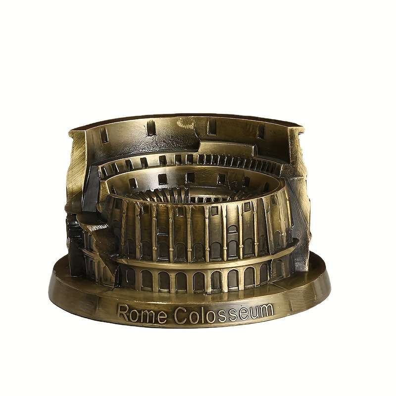 2D Flat 1pc metal Roman Colosseum model ashtray handicrafts home and office ornaments holida