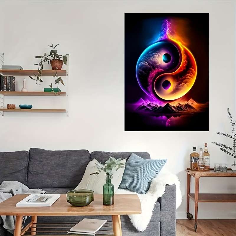 1000pcs Vibrant Yin Yang Bagua Tai Chi Puzzle Challenging DIY Brain Teaser with C