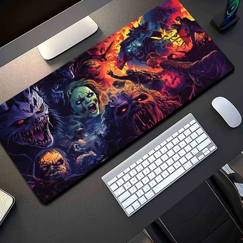 1pc 30x80cm Vibrant Gothic Horror Design Mouse Pad Non-Slip Ergonomic Gaming Office Desk Mat