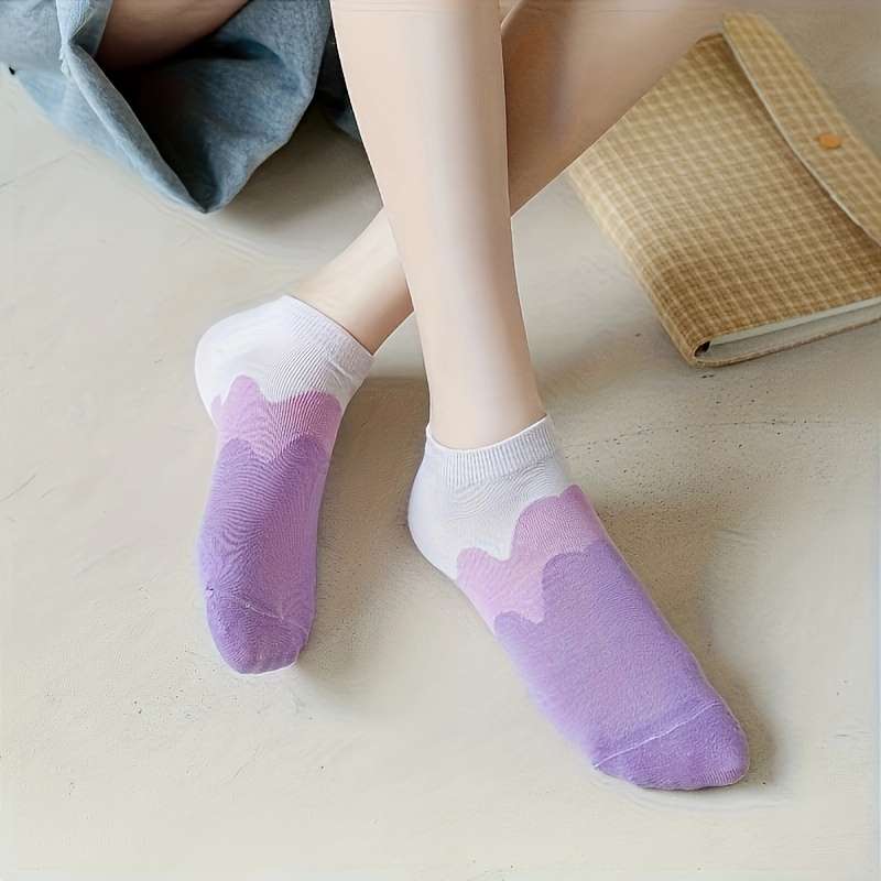 10 Pairs Mixed Colors Random Colors Asian One Size High Elastic Socks