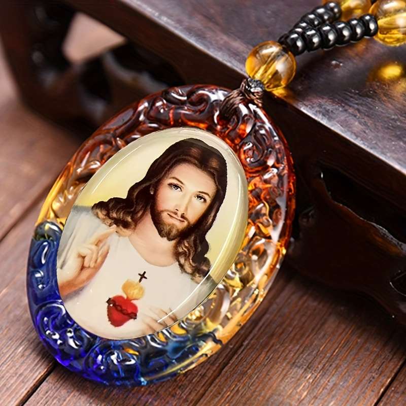 1 Piece Color Jesus Theme Pendant