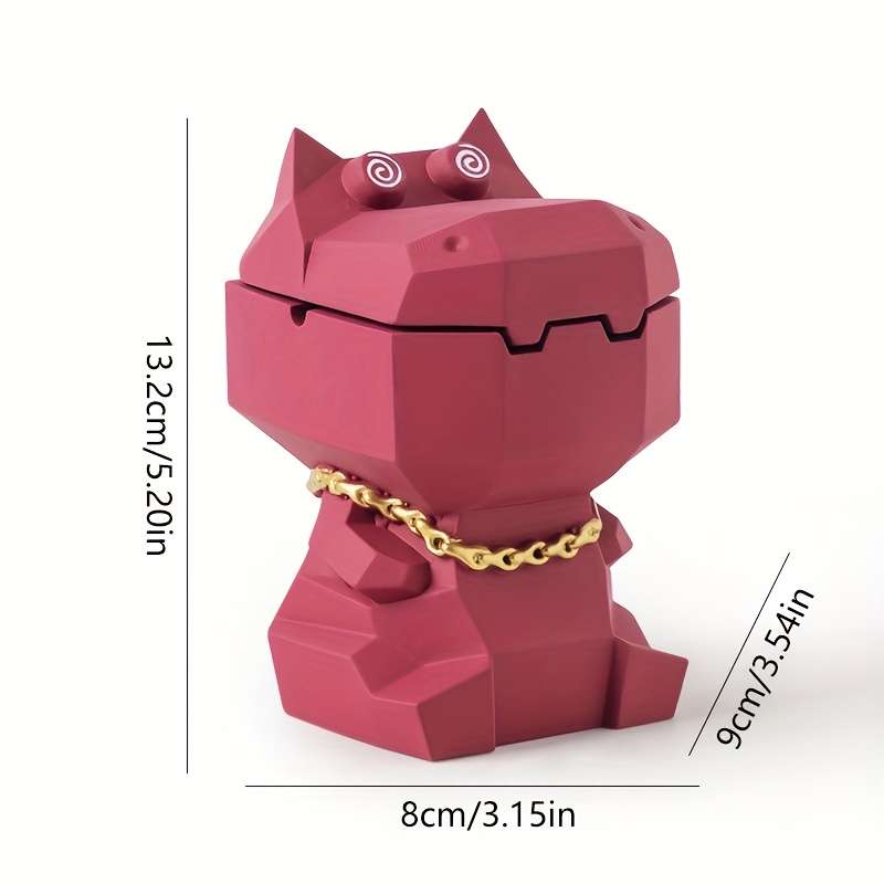 1pc Modern Animal-Shaped Ashtray with Lid Vibrant Color Concrete Stone Design Irregular Shap