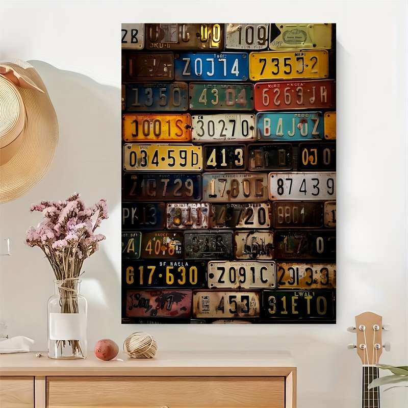 1000pcs Vintage License Plate Jigsaw Puzzle for Adults Durable DIY Puzzle with Mixe
