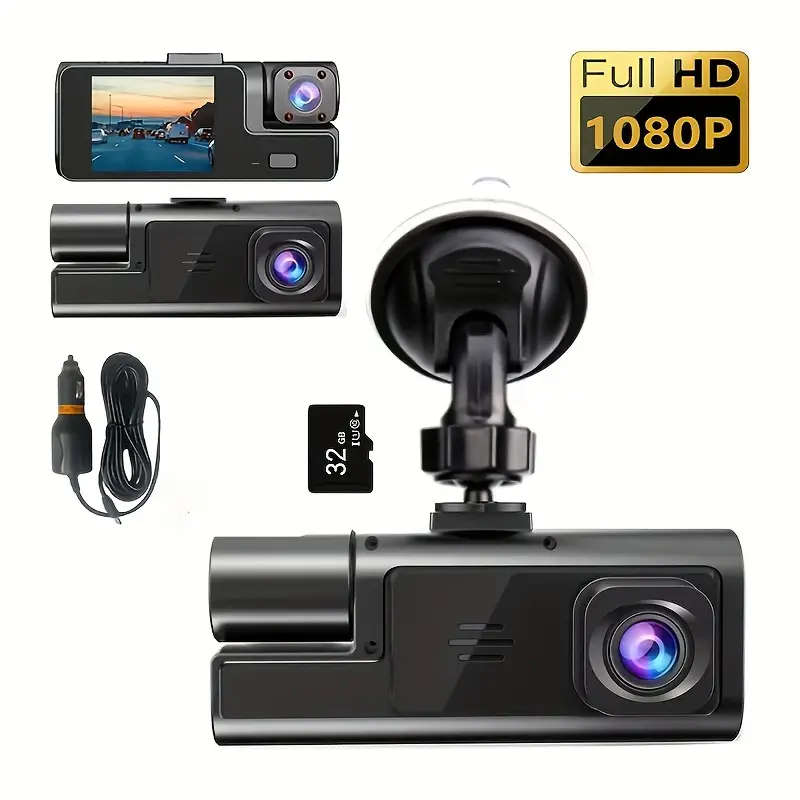 Integrated Dashcam with Front And Interior Cameras Featuring HD 1080P Loop