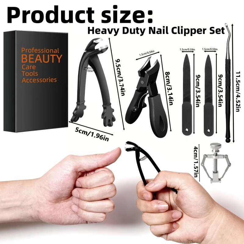 6pcs Heavy Duty Toenail Clippers for Seniors Thick Toenails Slanted Curved Blade Toe Nail Clippers f