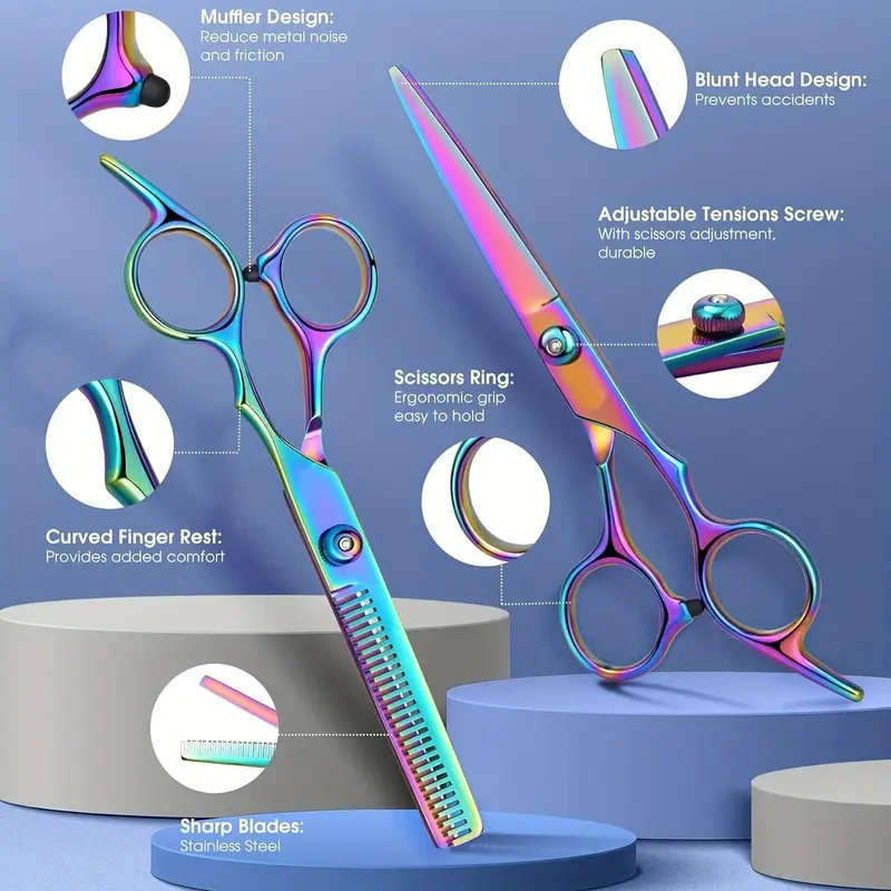 A Professional Hairdressing Set Meticulously Crafted Cutting And Thinning Scissors Stylish Tools