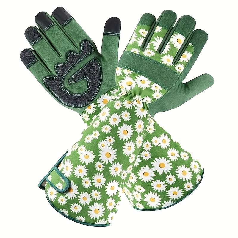 1 Pair Size L Green Long Multi Purpose Work Gloves