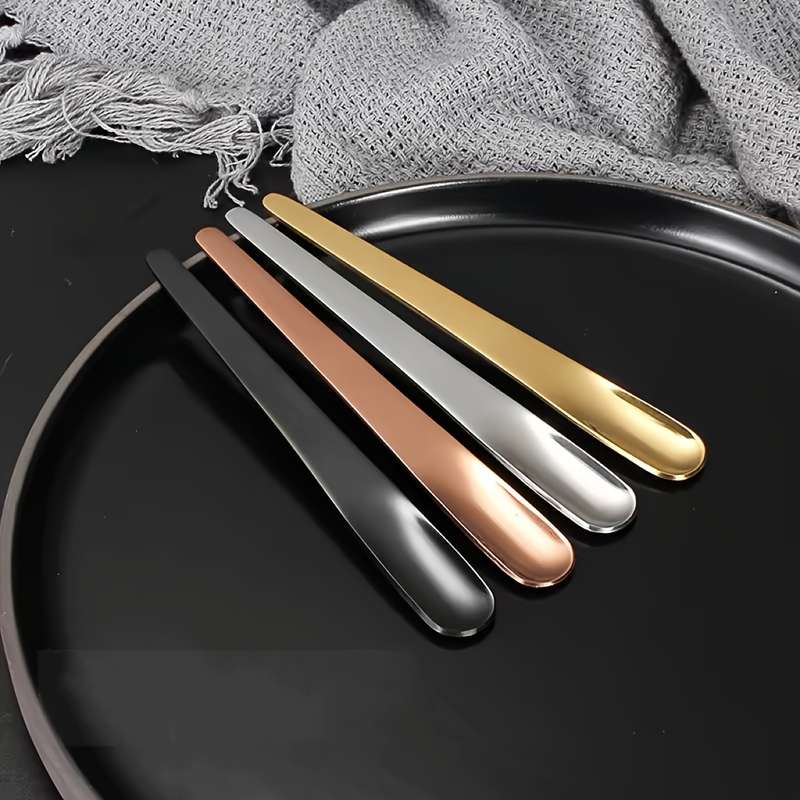 6pcs High Quality Stainless Steel Yogurt Spoon 12.29cm Cocktail Stirring Spoon Mini Ice Cream S
