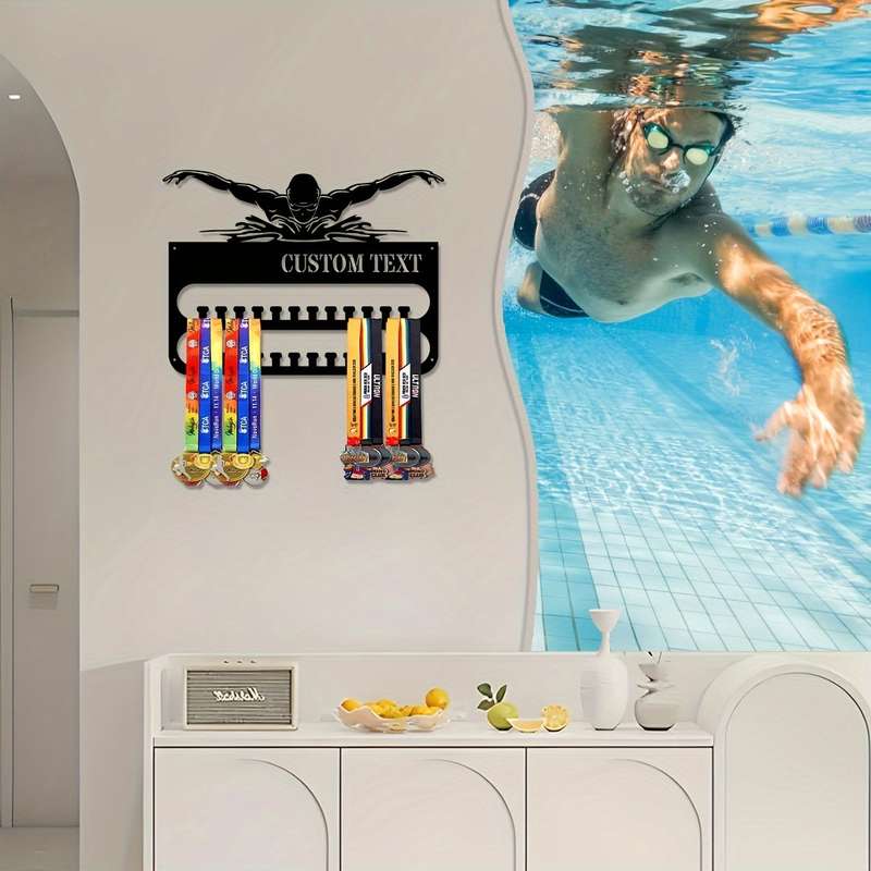 1pc Custom Butterfly Swimming Metal Medal Hangers Personalized Swimming Sports Metal Medal Displays