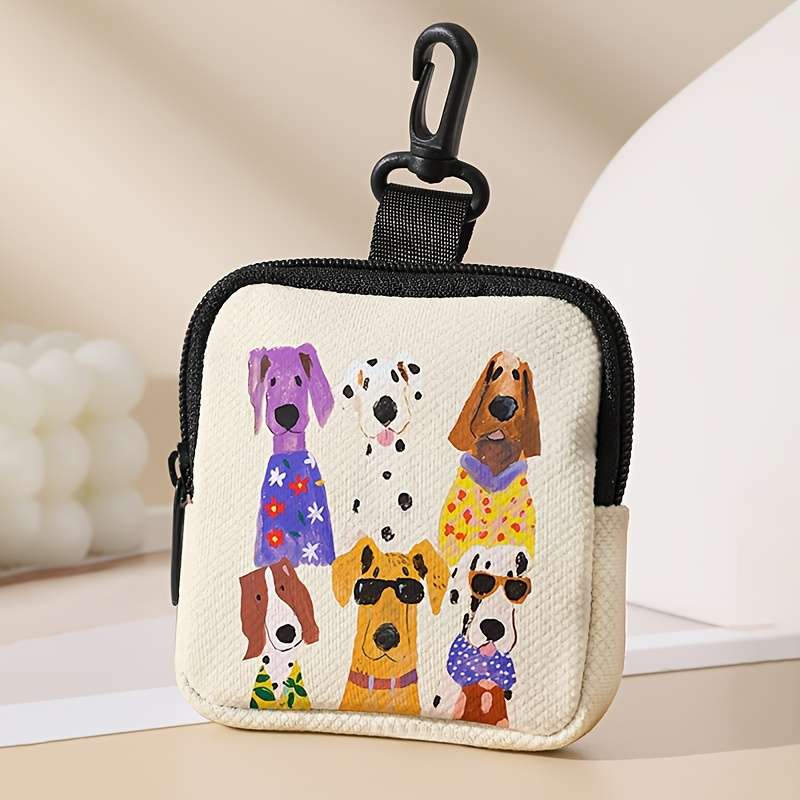 1pc Colorful Dalmatian Dog Pattern Coin Wallet Large Capacity Multi-Function Key and Small Item